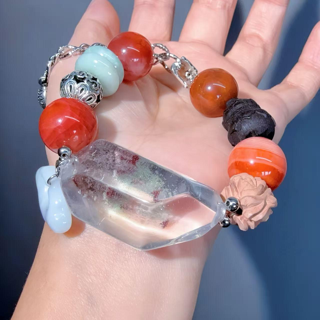 017 Agate Phantom Q Jadeite bracelet 2025 energy high quality fashion jewelry magnetic beads bracelet gift