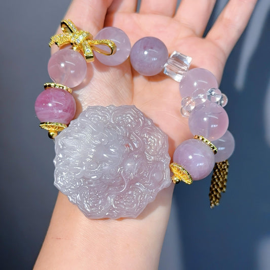 046 Rose Quartz energy lucky charm bracelet 2025 magnetic healing bracelet beads bracelet gift bracelet gift