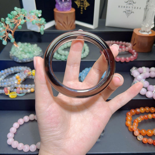 076 Ice Obsidian bangle lucky