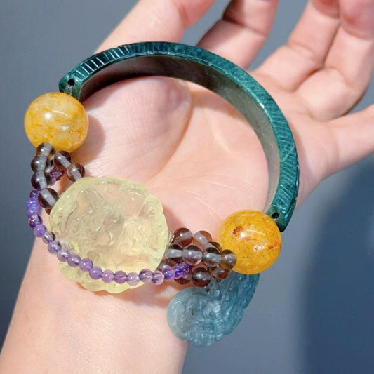 077 jadeite citrine Hematoid Q High quality natural crystal Bracelet fashion gift