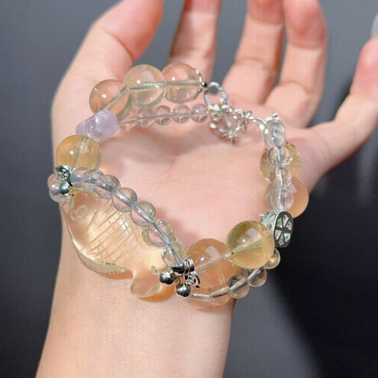 010 Citrine lucky charm bracelet 2025 energy high quality fashion jewelry beads bracelet gift