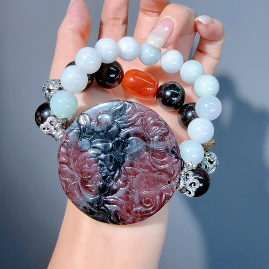 008 Garnet Jadeite Agate High Quality Fashion  Bracelet Gift Bead Bracelet Jewelry