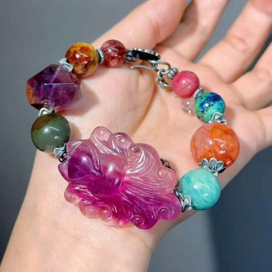 014 Fluorite  chrysocolla  Pietersite Bracelet 2025 Energy High Quality Fashion Jewelry Feng Shui Beads Magnetic Gift