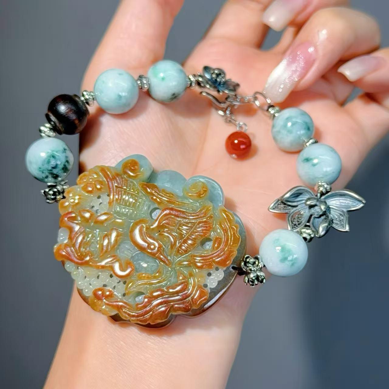 051 Jadeite bracelet energy feng shui fashion high quality new Chinese magnetic therapy rosary beads