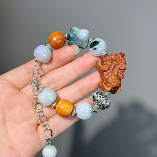 048 Jadeite Bracelet 2025 Energy High Quality Fashion Jewelry Beads Magnetic Gift