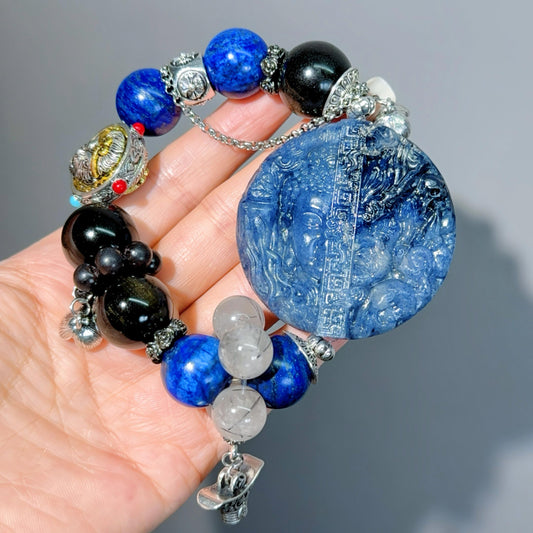 049 Sodalite Lapis Lazuli Obsidian High Quality Feng Shui Fashion Bracelet Bead Bracelet Magnetic Jewelry Gift