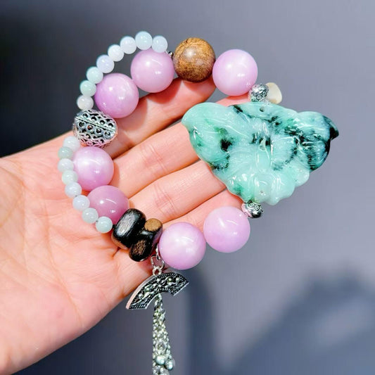 057 Kunzite Jadeite Sandalwood Bracelet 2025 Energy High Quality Fashion Jewelry Bead Bracelet Magnetic Bracelet Gift