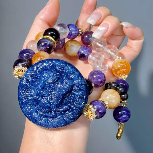 065 Sodalite  Amethyst Citrinee bracelet 2025 energy feng shui fashion jewelry beads bracelet magnetic bracelet gift